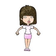 cartoon woman shrugging shoulders N427