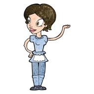 cartoon woman in maid costume N8