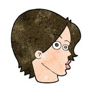 cartoon female face N136