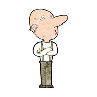 cartoon old man with folded arms N9