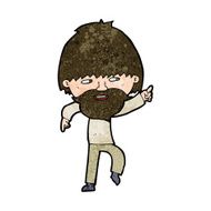 cartoon bearded man pointing and laughing N9