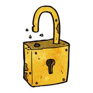 caroon rusty old padlock N12