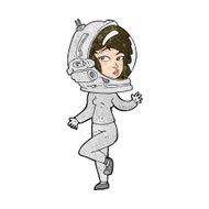 cartoon woman wearing space helmet N17