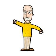 cartoon angry old man N139
