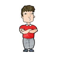 cartoon man with crossed arms N26