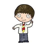 cartoon school boy with idea N30