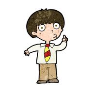 cartoon school boy with question N17