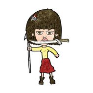 cartoon woman with knife and harpoon N9