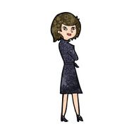 cartoon woman in trench coat N25
