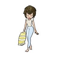 cartoon woman going to bed N8