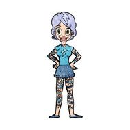cartoon woman with heavy tattoos N9