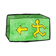cartoon exit sign N17
