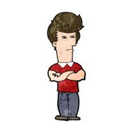 cartoon man with folded arms N28