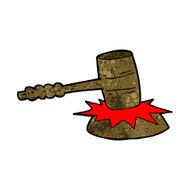 cartoon gavel banging N10