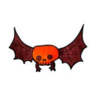 cartoon spooky skull bat N10