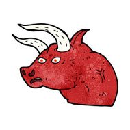 cartoon angry bull head N6