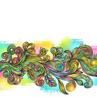 Doodle on Geometric triangle abstract background