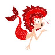 cartoon mermaid blowing a kiss N8