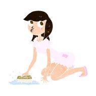 cartoon cinderella scrubbing floors N7