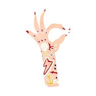 cartoon tattoo arm N12