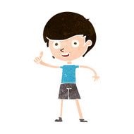 cartoon boy giving thumbs up symbol N14