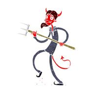 Cartoon Devil With Pitchfork N26