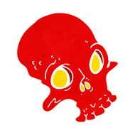 cartoon spooky skull N152