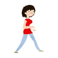 Cartoon Woman Walking N12