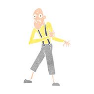 cartoon old man having heart attack N7