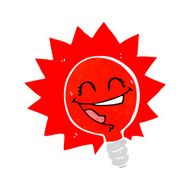 happy flashing red light bulb cartoon N7