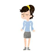 cartoon woman shrugging shoulders N433