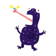 cartoon poisonous frog catching fly N8