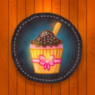 vector cupcake with chocolate cream