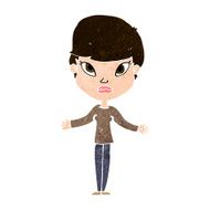 cartoon woman shrugging shoulders N434