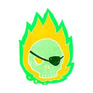 cartoon burning skull N14