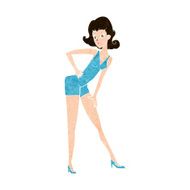 cartoon model woman posing N9