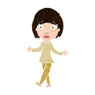 cartoon surprised woman N218