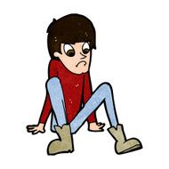 cartoon boy sitting on floor N8