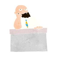 cartoon bored man at desk N9