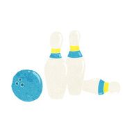 Cartoon Bowling Ball And Skittles N7