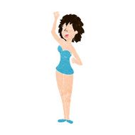 cartoon dancing woman N46