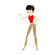 cartoon woman pointing N193
