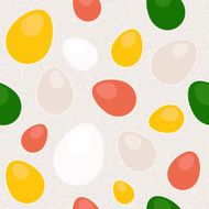 Easter seamless pattern with multicolored eggs