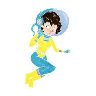 cartoon space woman N26