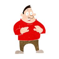 cartoon excited overweight man N10