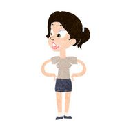 cartoon woman with hands on hips N199