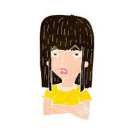 cartoon girl with folded arms N9