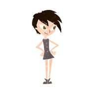 Cartoon Girl With Hands On Hips N20