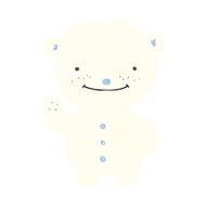 cartoon waving polar bear N35