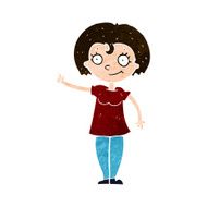 cartoon happy woman pointing N62